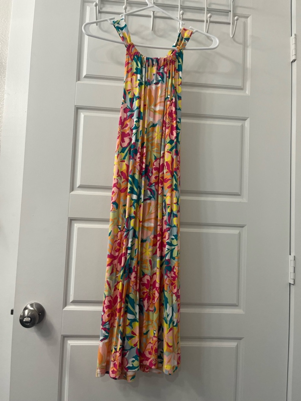 Time and Tru Floral Maxi Dress in Yellow, Pink & Teal